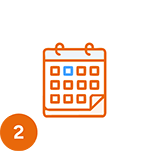 Stap 2, icoon agenda